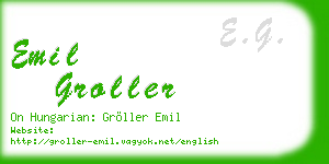 emil groller business card