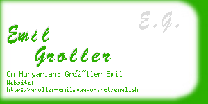 emil groller business card